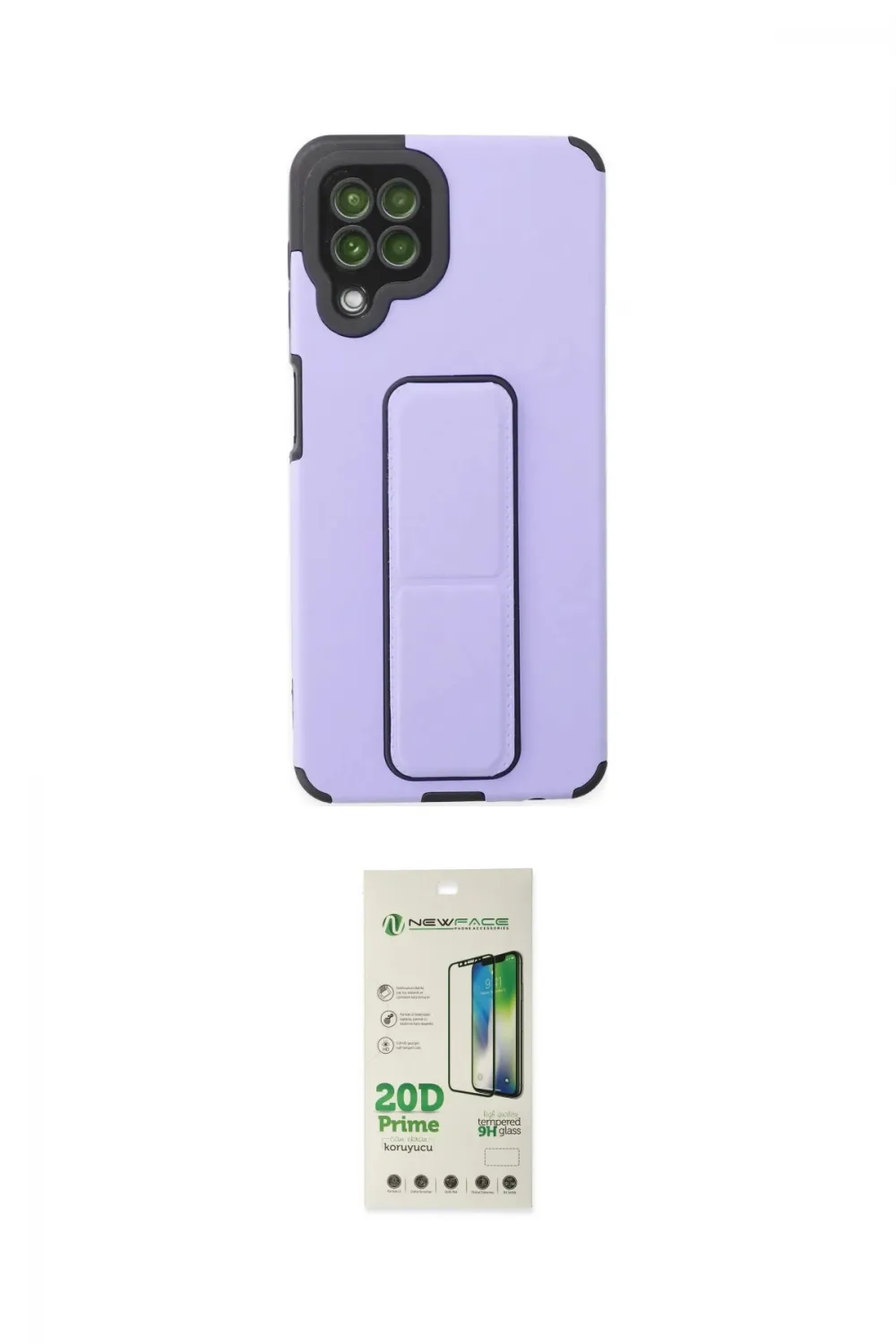 ieg™ Galaxy A22 Kılıf Çekirdek Yansıma - Siyah 20D Premium Cam Ekran Koruyucu