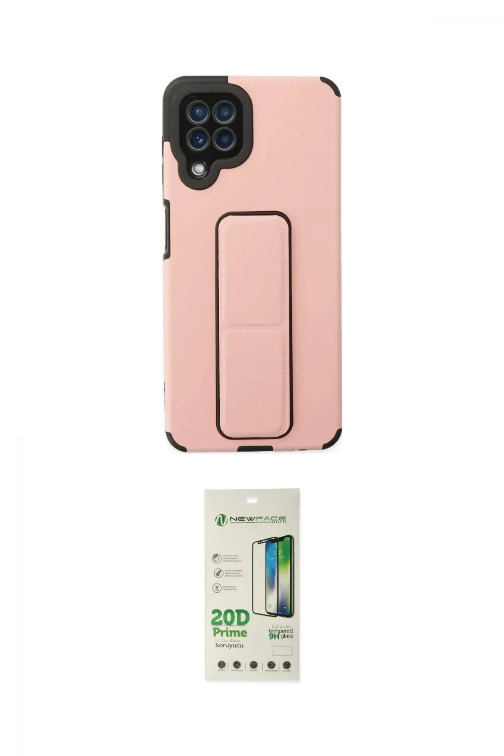 ieg™ Galaxy A22 Kılıf Çekirdek Yansıma - Siyah 20D Premium Cam Ekran Koruyucu