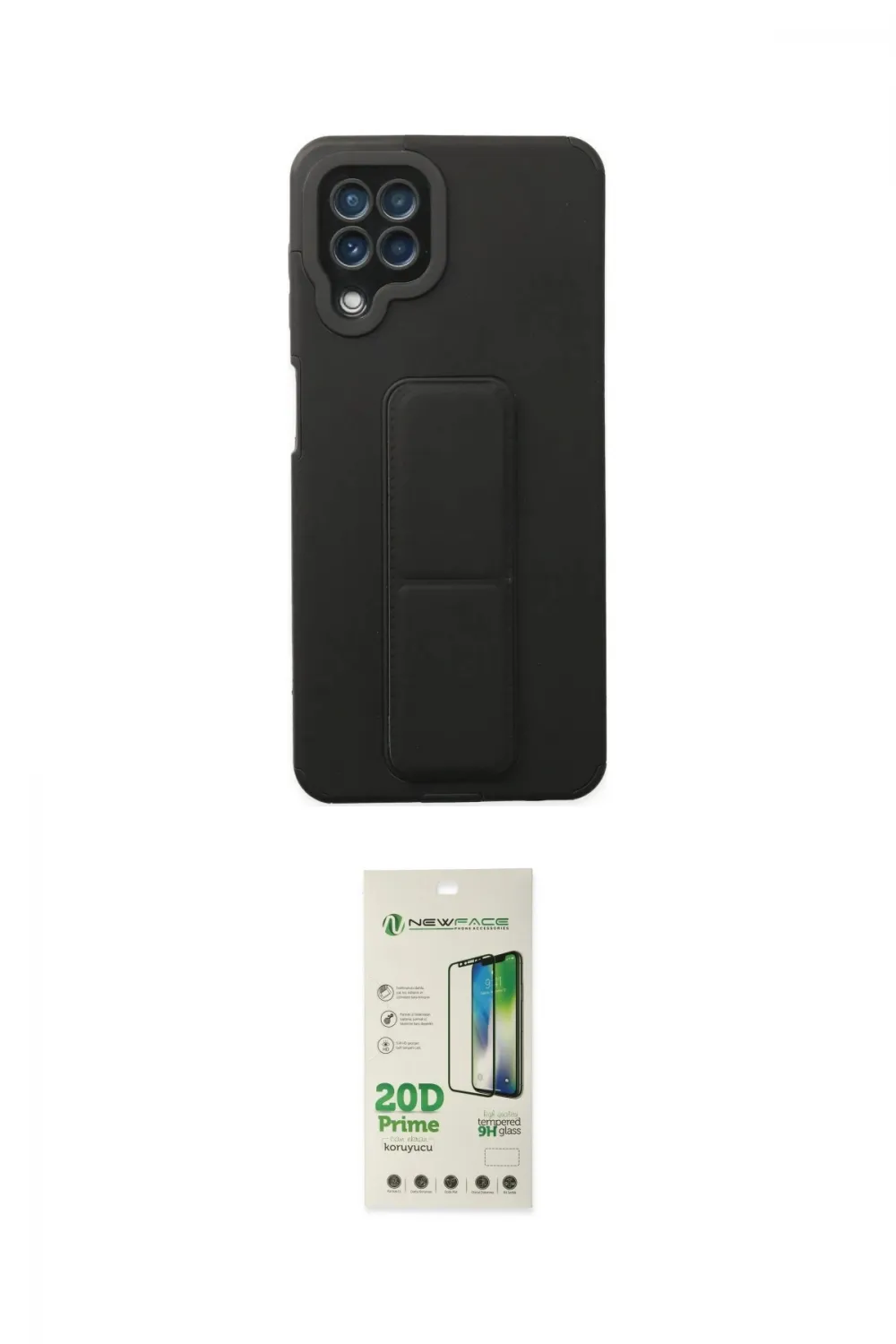 ieg™ Galaxy A22 Kılıf Çekirdek Yansıma - Siyah 20D Premium Cam Ekran Koruyucu