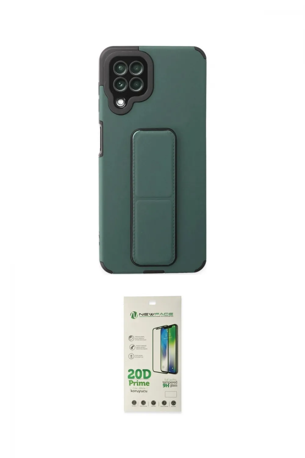ieg™ Galaxy A22 Kılıf Çekirdek Yansıma - Siyah 20D Premium Cam Ekran Koruyucu
