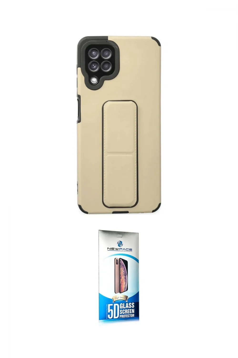 ieg™ Galaxy A22 Kılıf Çekirdek Yansıma - Siyah 5D Eko Cam Ekran Koruyucu
