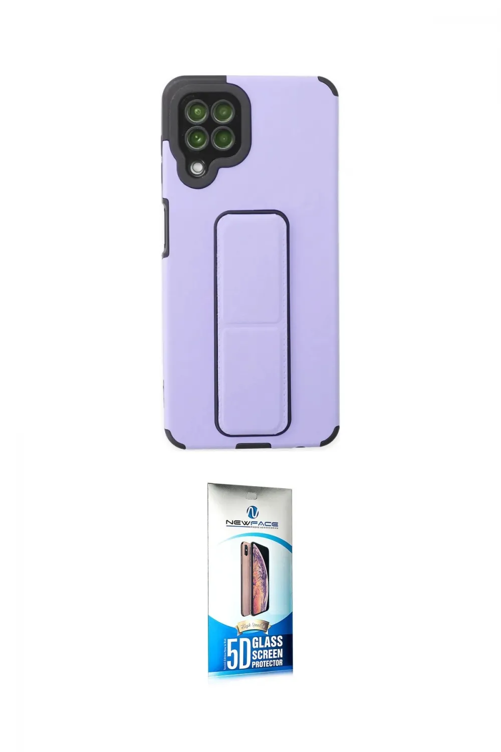 ieg™ Galaxy A22 Kılıf Çekirdek Yansıma - Siyah 5D Eko Cam Ekran Koruyucu