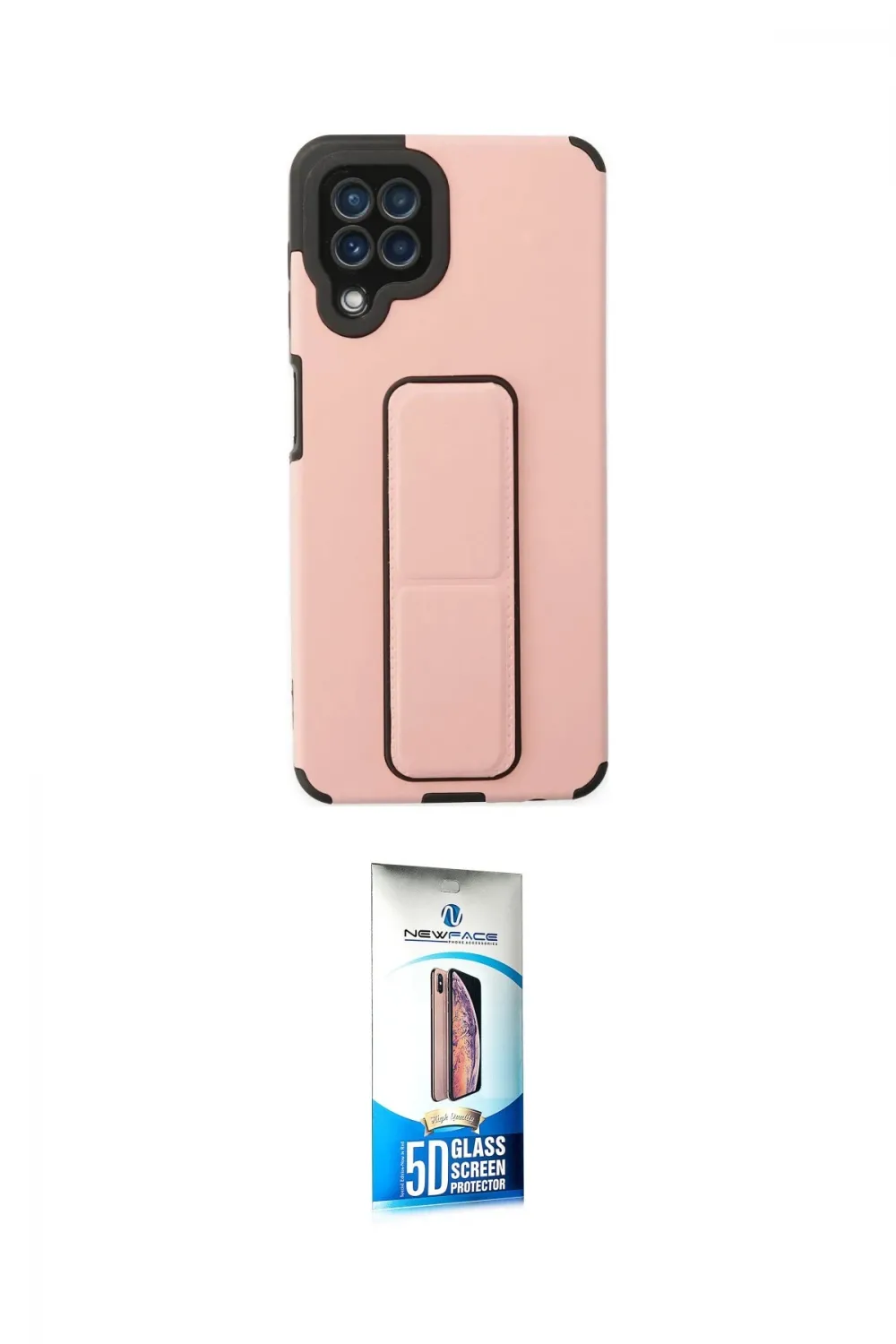 ieg™ Galaxy A22 Kılıf Çekirdek Yansıma - Siyah 5D Eko Cam Ekran Koruyucu