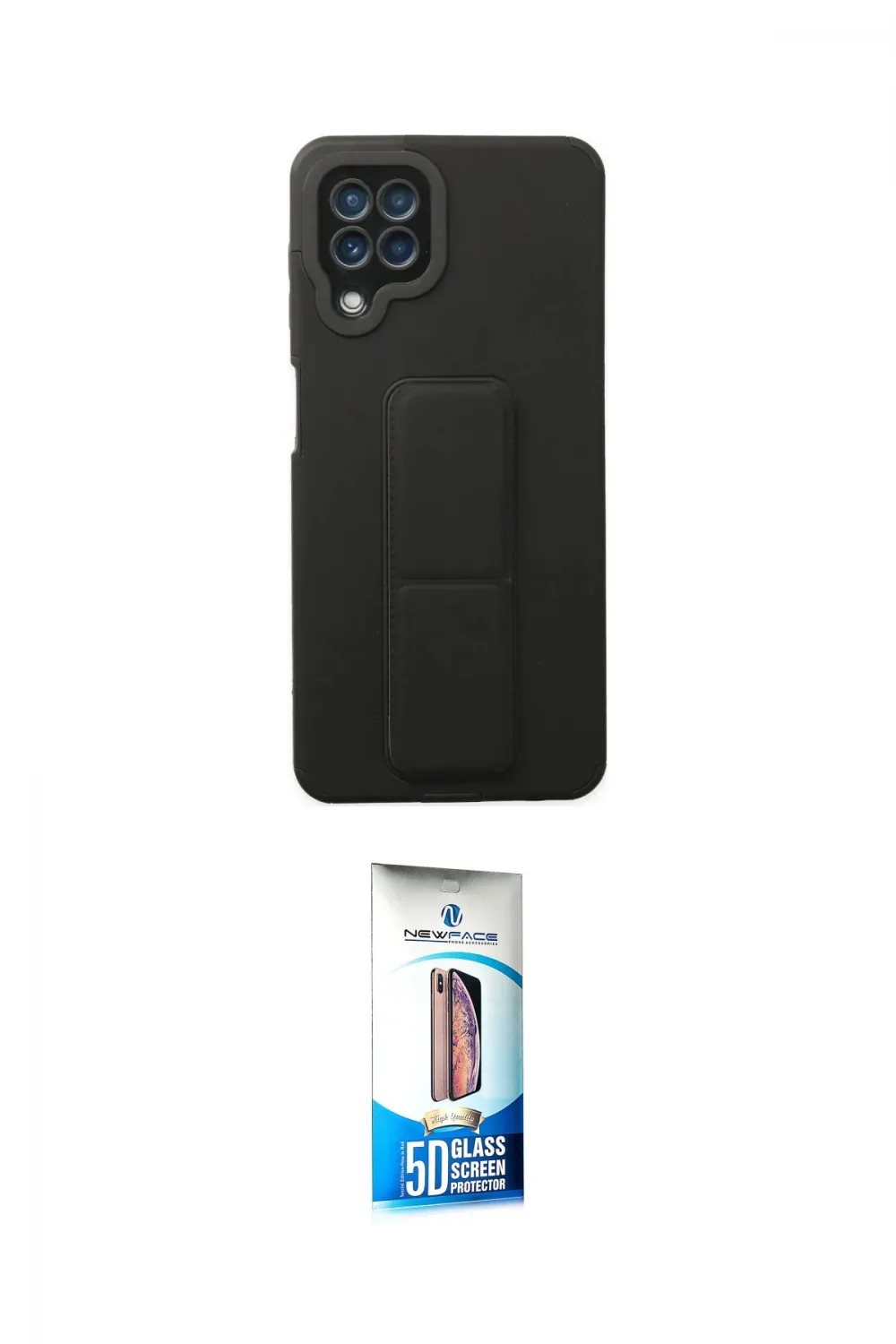 ieg™ Galaxy A22 Kılıf Çekirdek Yansıma - Siyah 5D Eko Cam Ekran Koruyucu