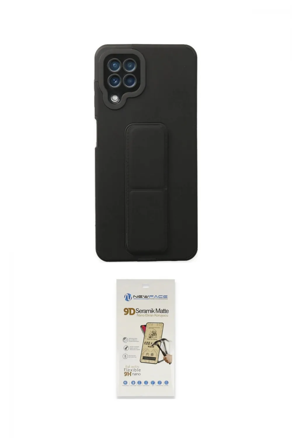 ieg™ Galaxy A22 Kılıf Çekirdek Yansıma - Siyah Mat Seramik Nano Ekran Koruyucu