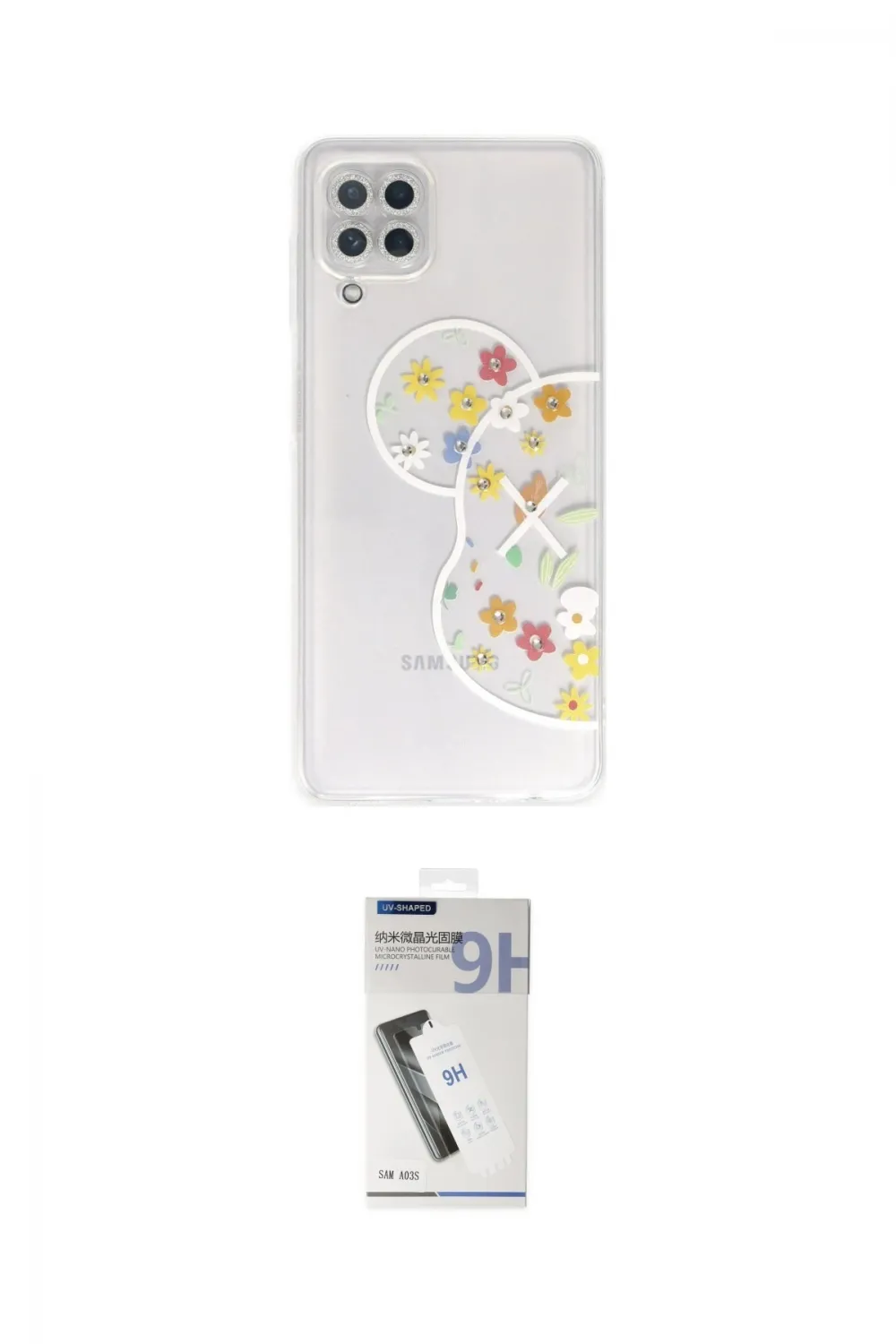 ieg™ Galaxy A22 Kılıf Eksen Asil Prime - Şeffaf Uv Polymer Nano Ekran Koruyucu