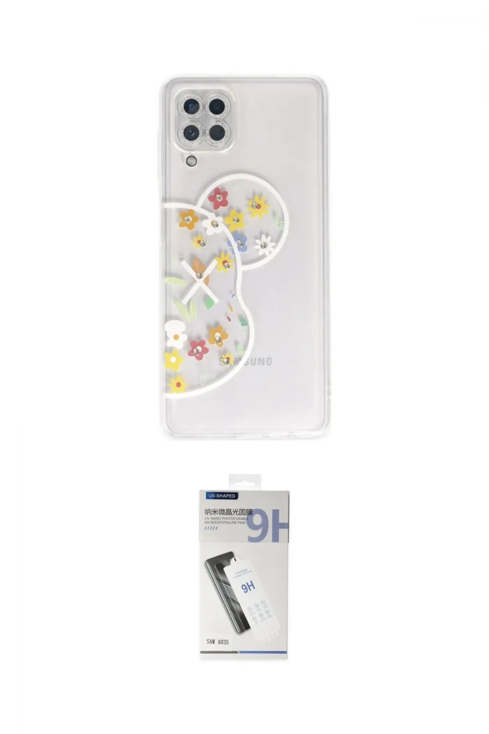 ieg™ Galaxy A22 Kılıf Eksen Asil Prime - Şeffaf Uv Polymer Nano Ekran Koruyucu