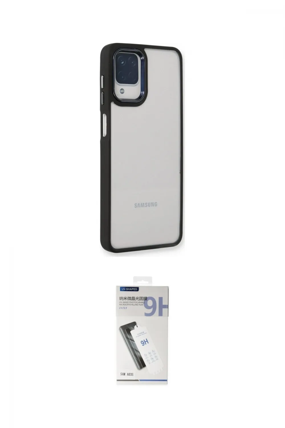 ieg™ Galaxy A22 Kılıf Eksen Doku Prime - Şeffaf Uv Polymer Nano Ekran Koruyucu