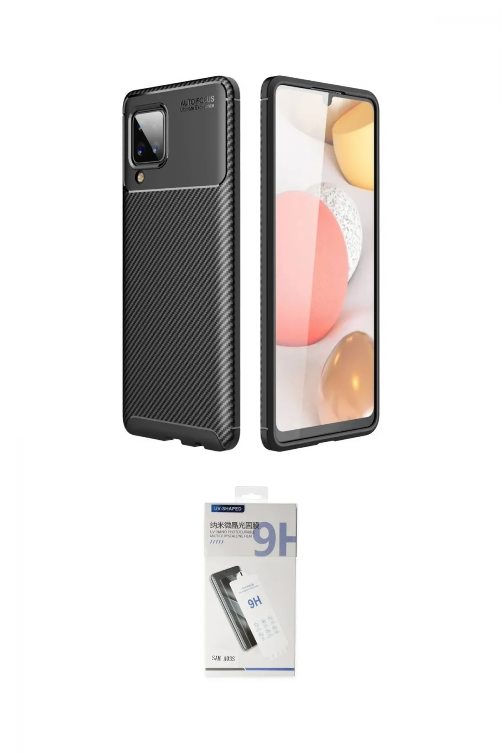ieg™ Galaxy A22 Kılıf Eksen Form Prime - Şeffaf Uv Polymer Nano Ekran Koruyucu