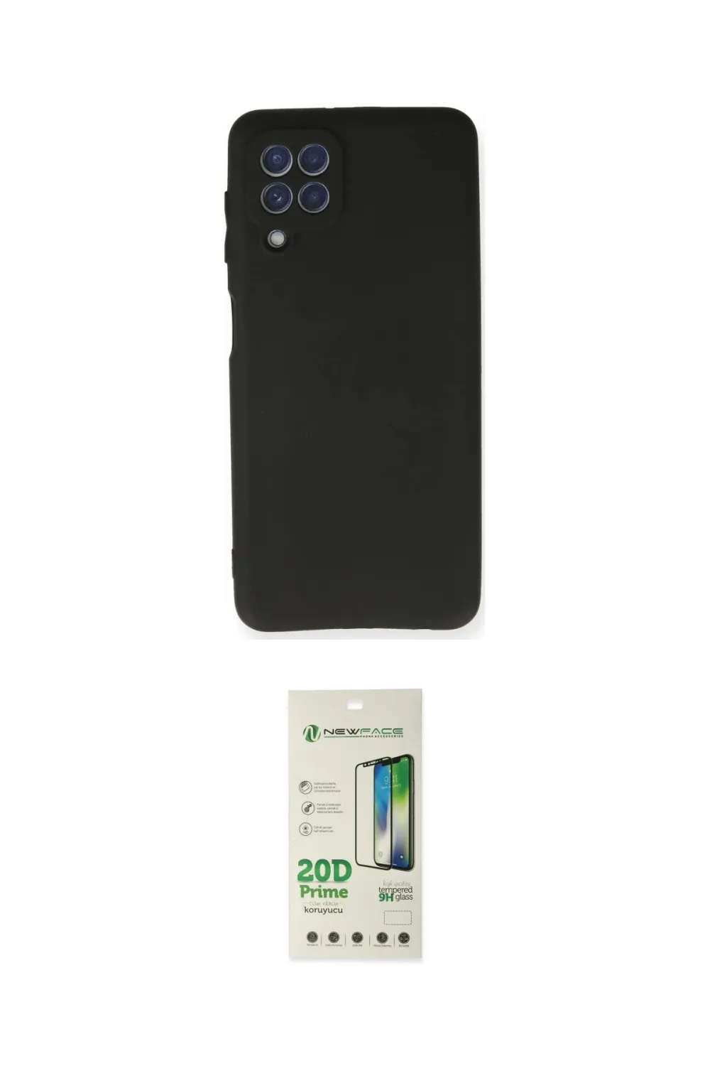 ieg™ Galaxy A22 Kılıf Kozmos Yansıma Özel Seri - Siyah 20D Premium Cam Ekran Koruyucu