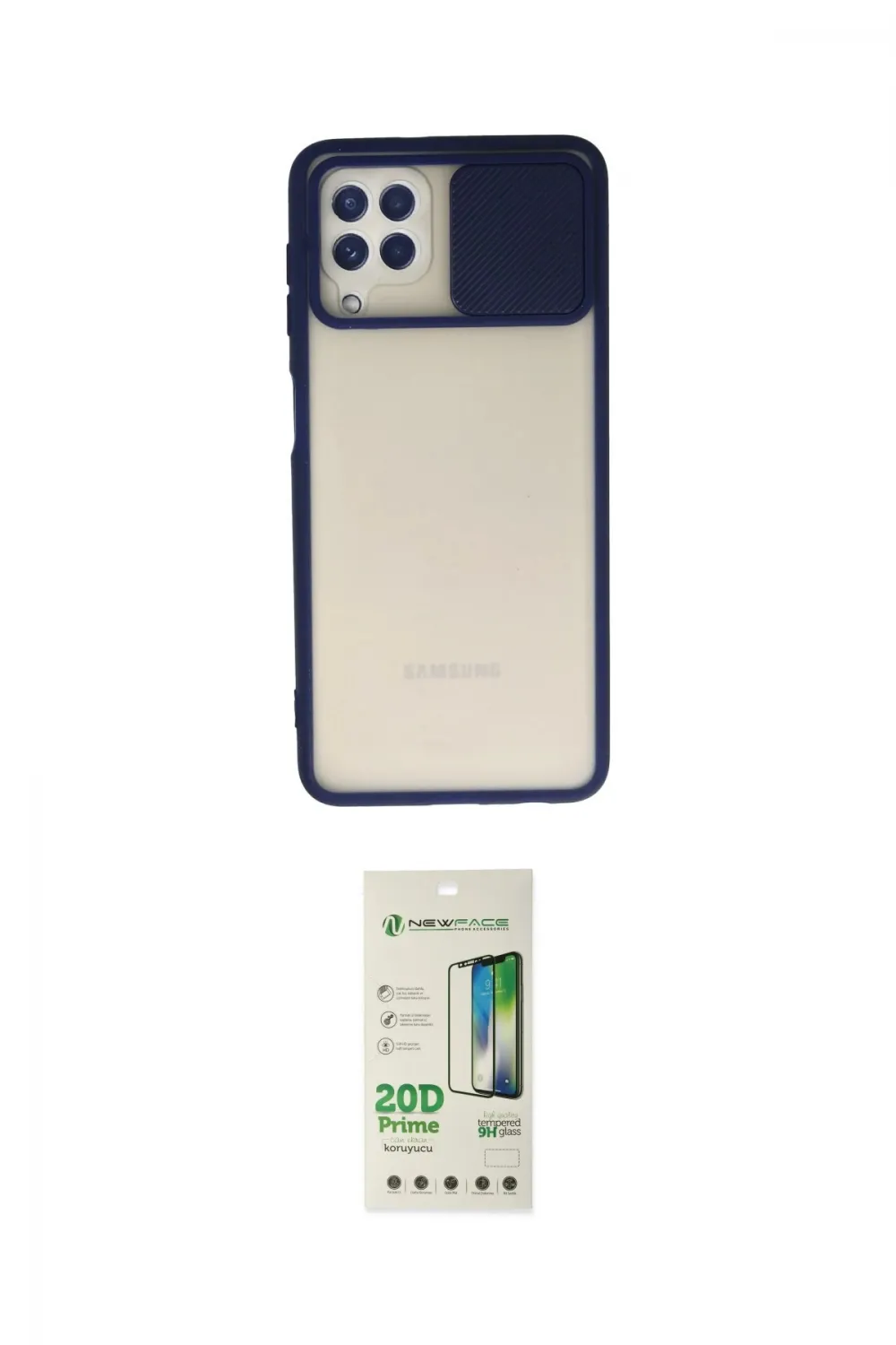 ieg™ Galaxy A22 Kılıf Vadi Çizgi - Siyah 20D Premium Cam Ekran Koruyucu
