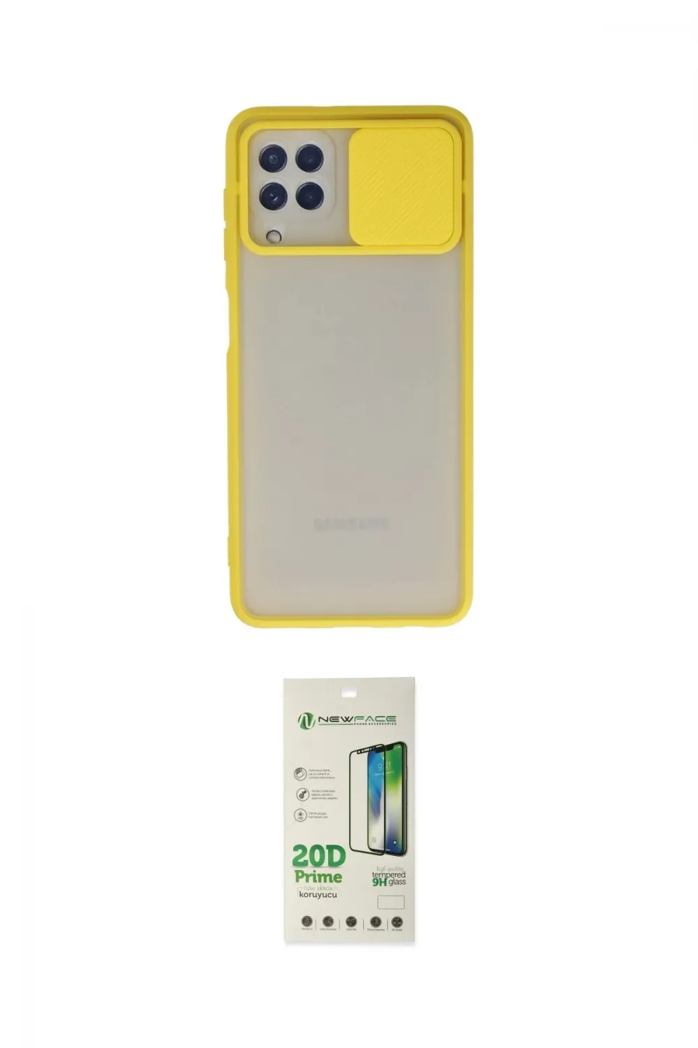 ieg™ Galaxy A22 Kılıf Vadi Çizgi - Siyah 20D Premium Cam Ekran Koruyucu