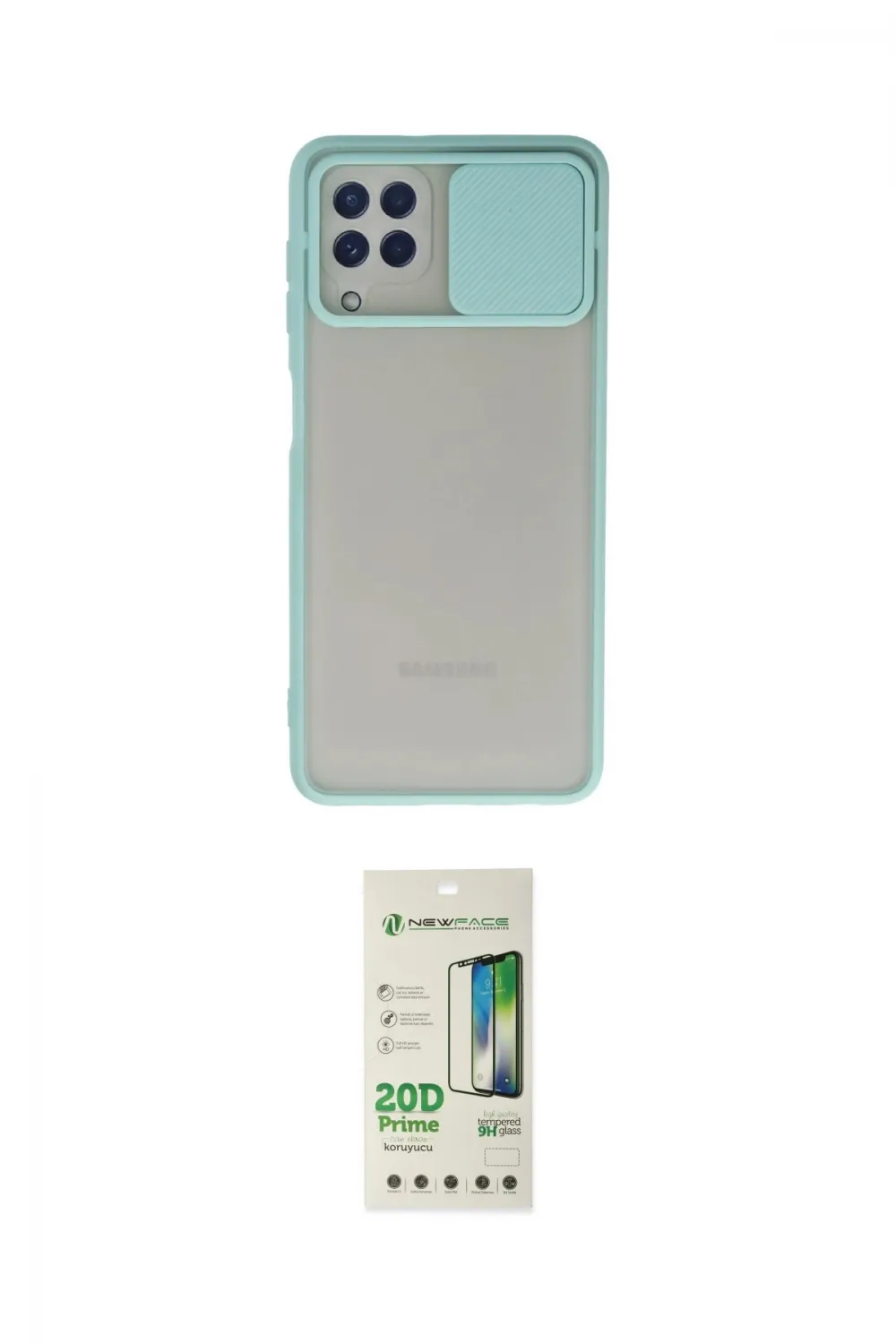 ieg™ Galaxy A22 Kılıf Vadi Çizgi - Siyah 20D Premium Cam Ekran Koruyucu