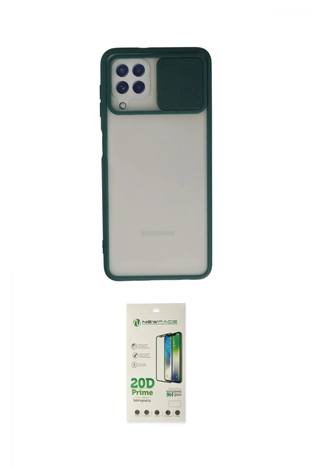 ieg™ Galaxy A22 Kılıf Vadi Çizgi - Siyah 20D Premium Cam Ekran Koruyucu