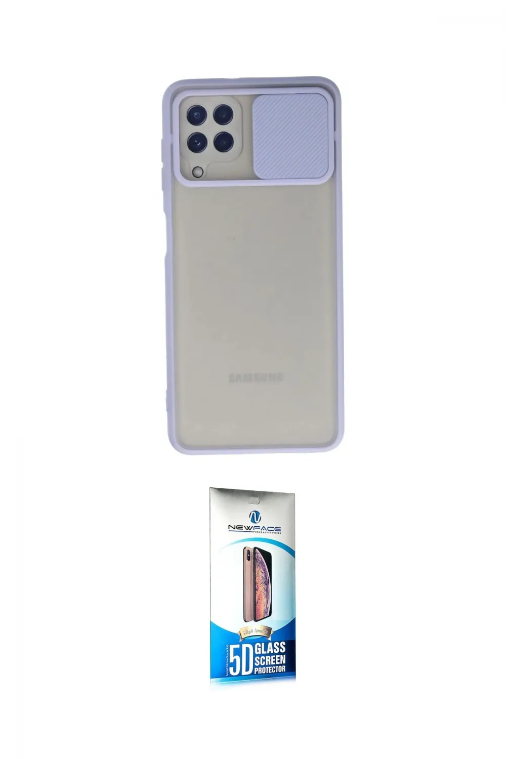 ieg™ Galaxy A22 Kılıf Vadi Çizgi - Siyah 5D Eko Cam Ekran Koruyucu