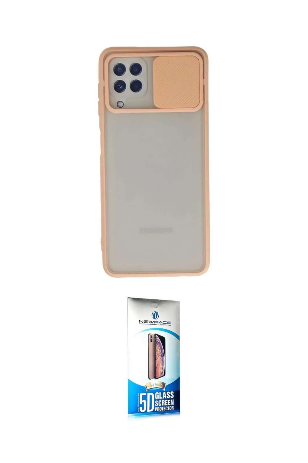 ieg™ Galaxy A22 Kılıf Vadi Çizgi - Siyah 5D Eko Cam Ekran Koruyucu