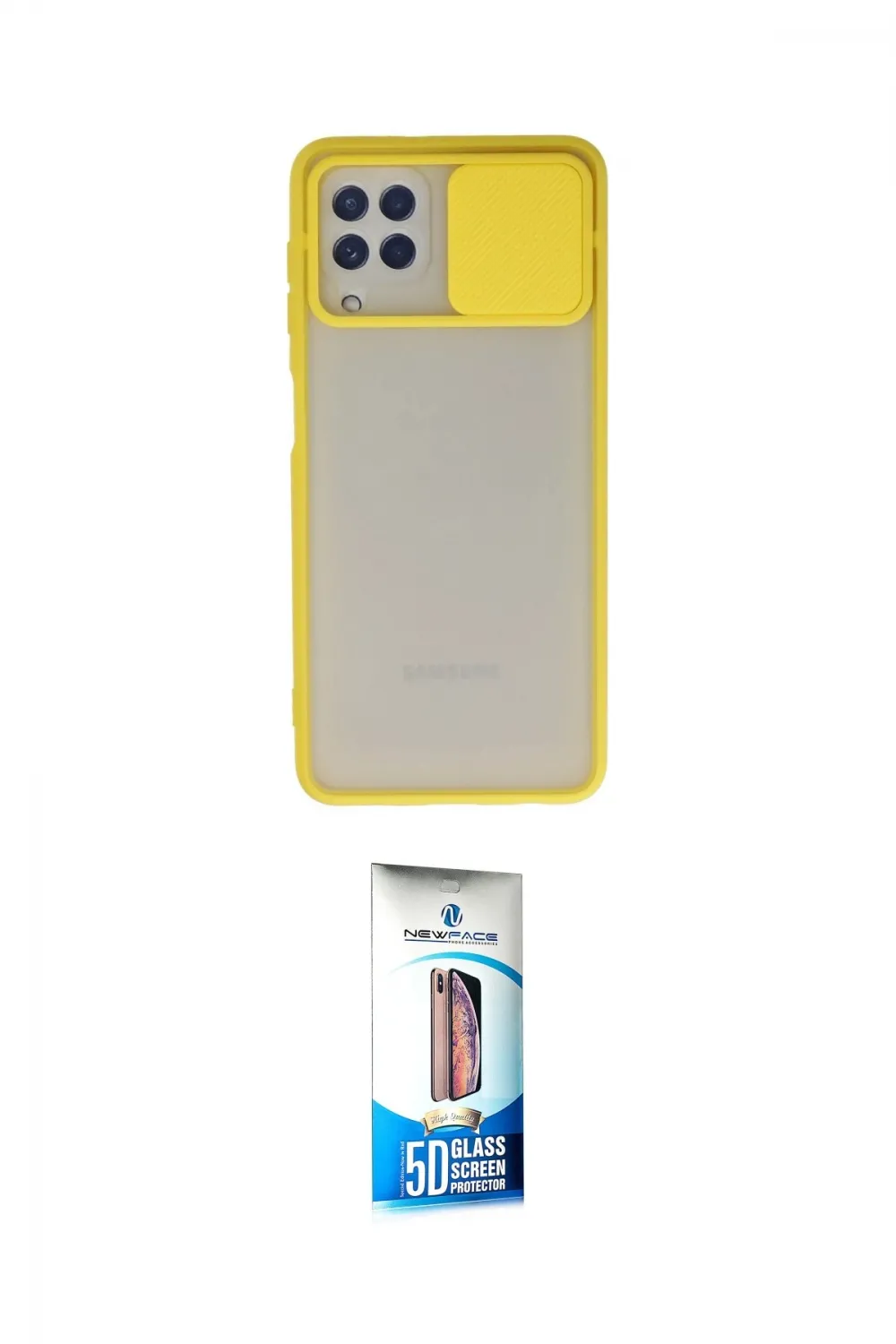 ieg™ Galaxy A22 Kılıf Vadi Çizgi - Siyah 5D Eko Cam Ekran Koruyucu