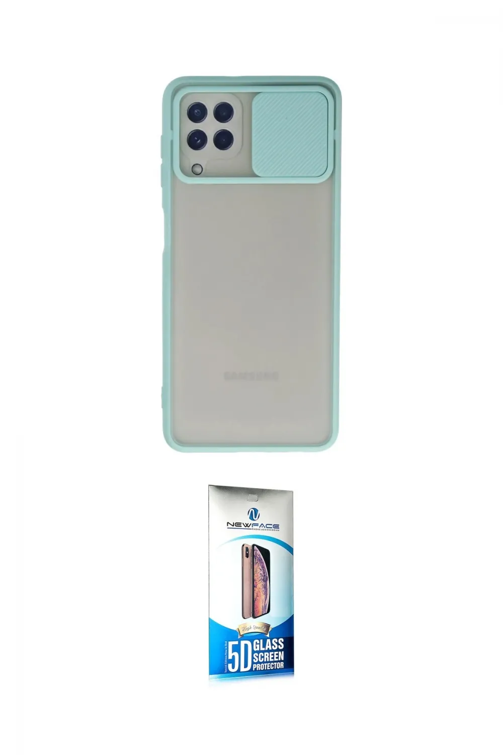 ieg™ Galaxy A22 Kılıf Vadi Çizgi - Siyah 5D Eko Cam Ekran Koruyucu