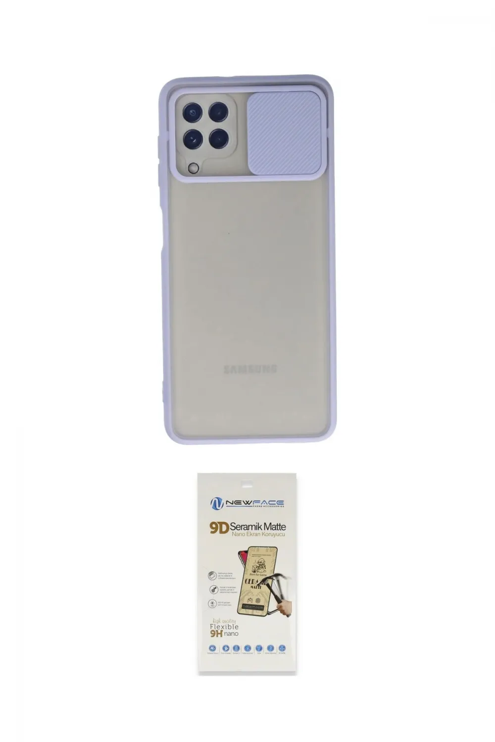 ieg™ Galaxy A22 Kılıf Vadi Çizgi - Siyah Mat Seramik Nano Ekran Koruyucu