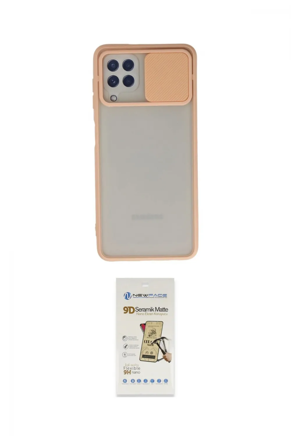 ieg™ Galaxy A22 Kılıf Vadi Çizgi - Siyah Mat Seramik Nano Ekran Koruyucu