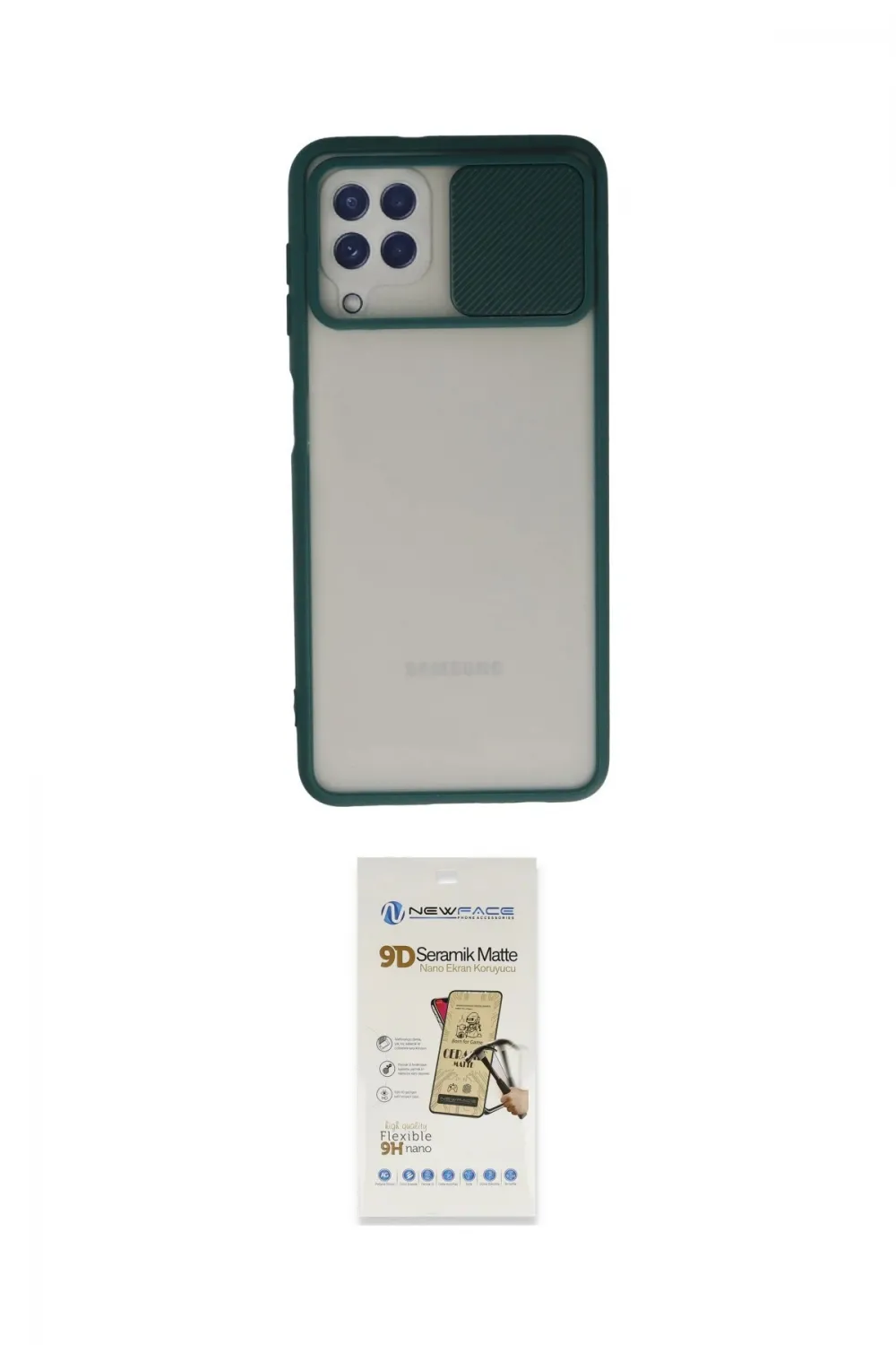 ieg™ Galaxy A22 Kılıf Vadi Çizgi - Siyah Mat Seramik Nano Ekran Koruyucu