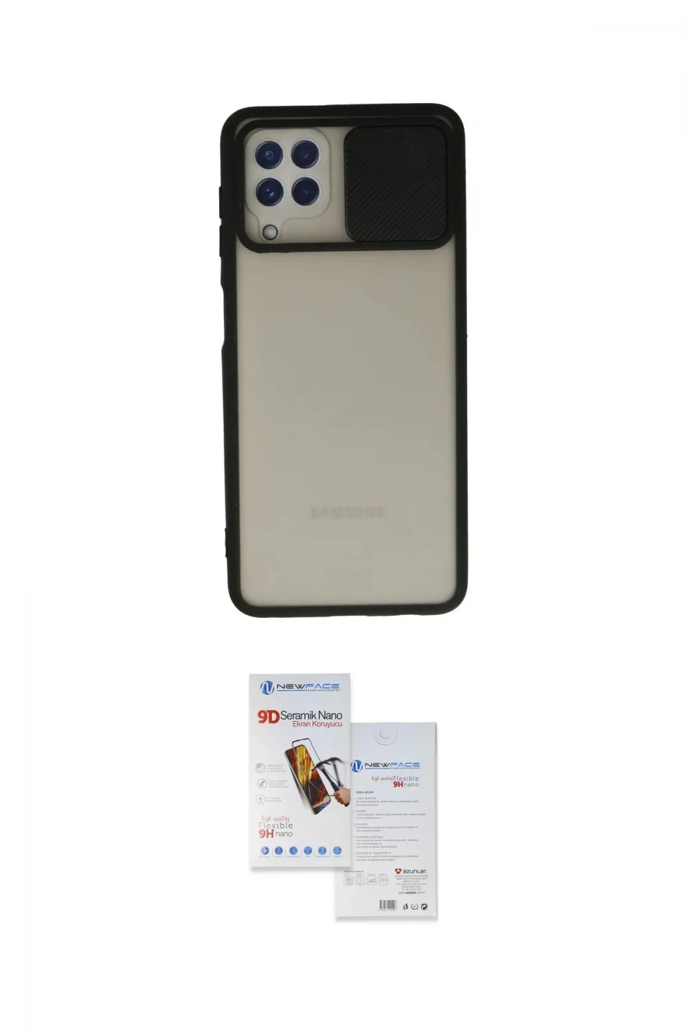 ieg™ Galaxy A22 Kılıf Vadi Çizgi - Siyah Seramik Nano Ekran Koruyucu