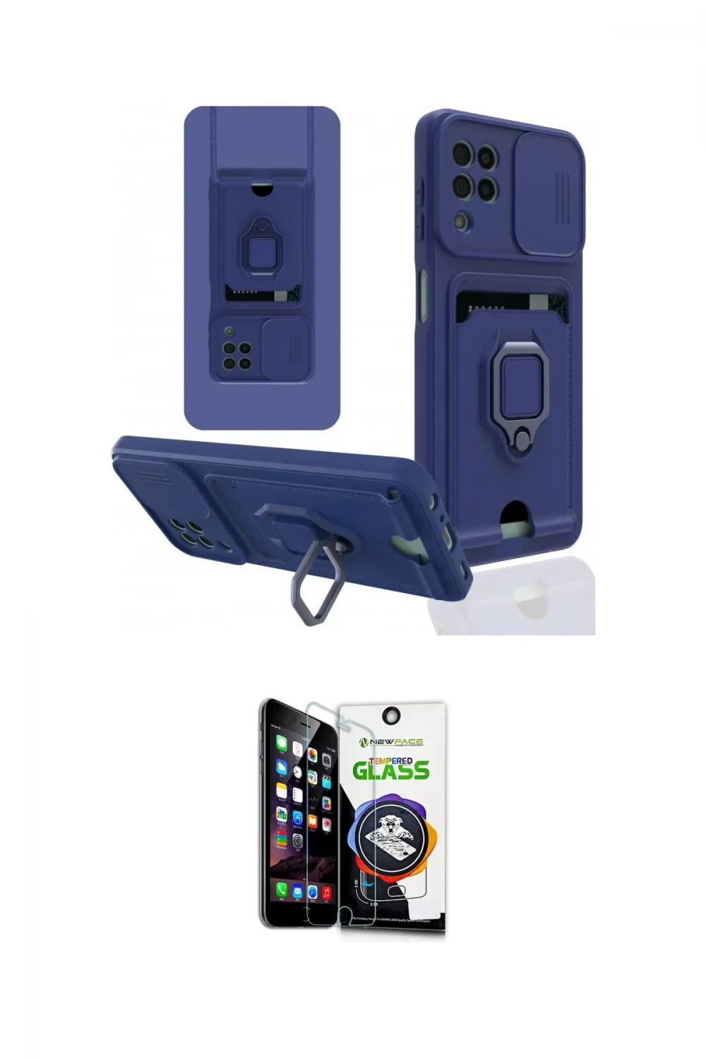 ieg™ Galaxy A22 Kılıf Vadi Form Prime - Şeffaf Temperli Cam Ekran Koruyucu