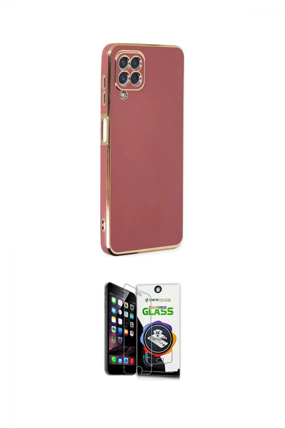 ieg™ Galaxy A22 Kılıf Yankı Serisi - Şeffaf Temperli Cam Ekran Koruyucu