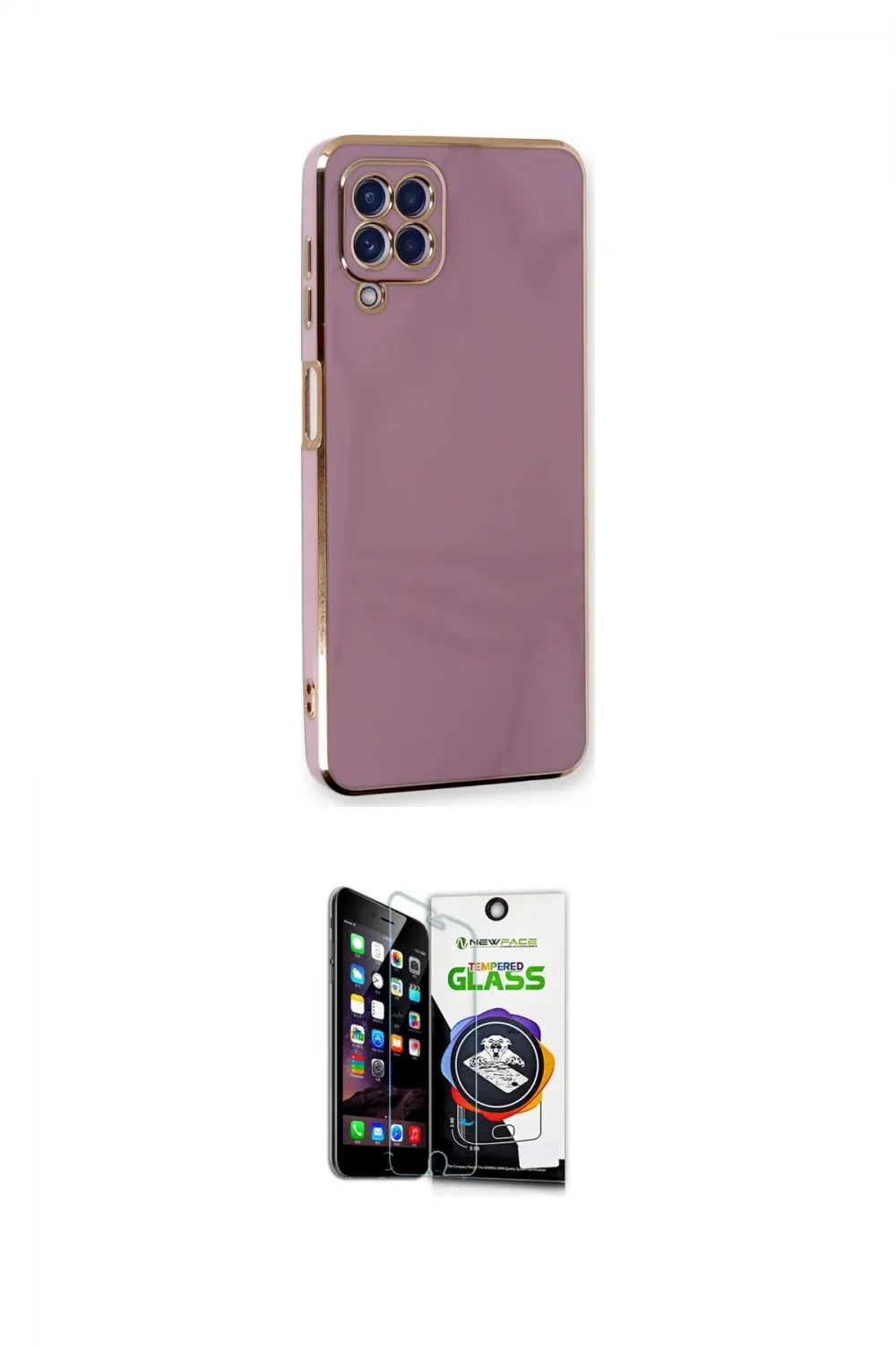 ieg™ Galaxy A22 Kılıf Yankı Serisi - Şeffaf Temperli Cam Ekran Koruyucu