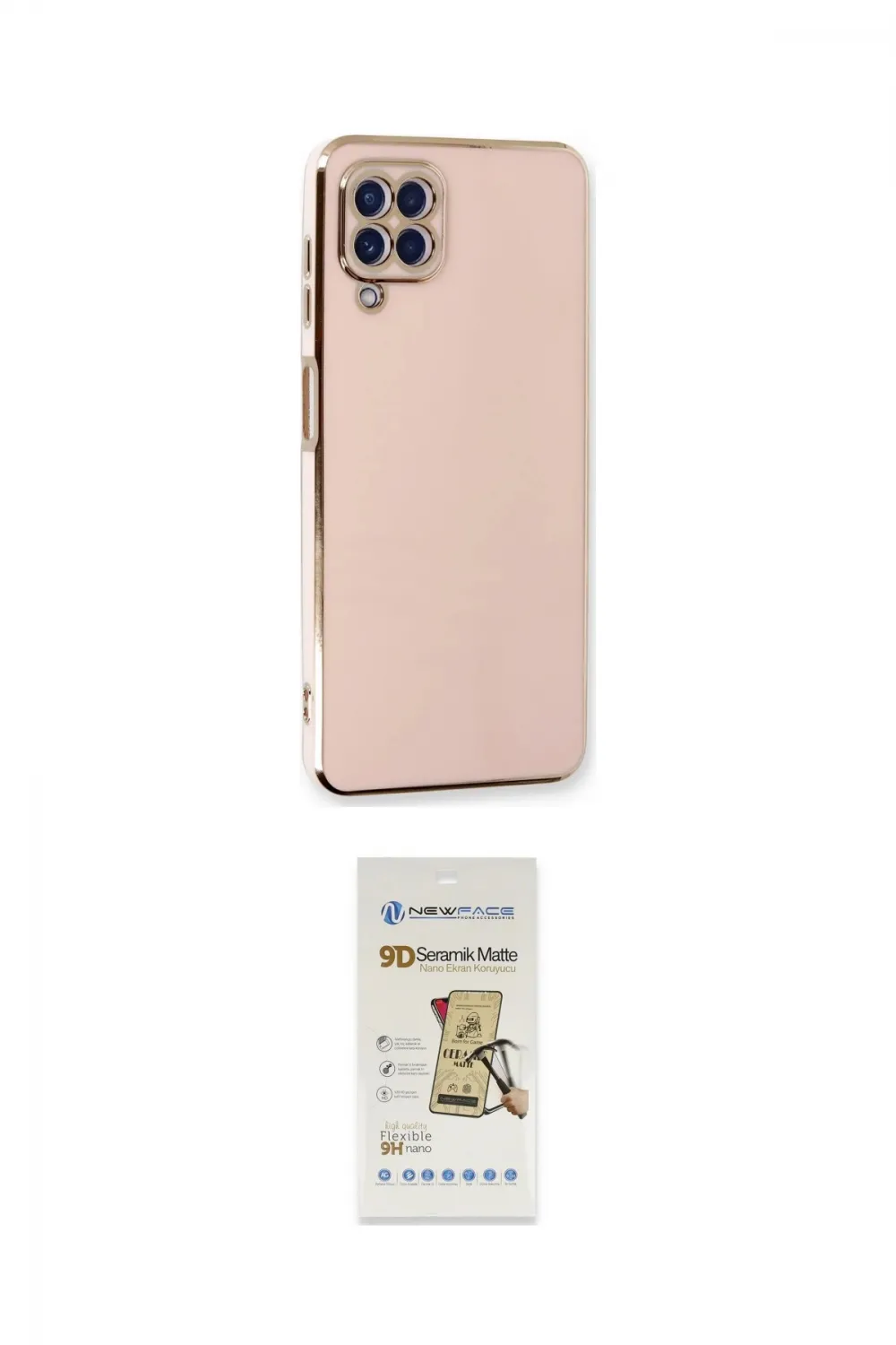 ieg™ Galaxy A22 Kılıf Yankı Serisi - Siyah Mat Seramik Nano Ekran Koruyucu
