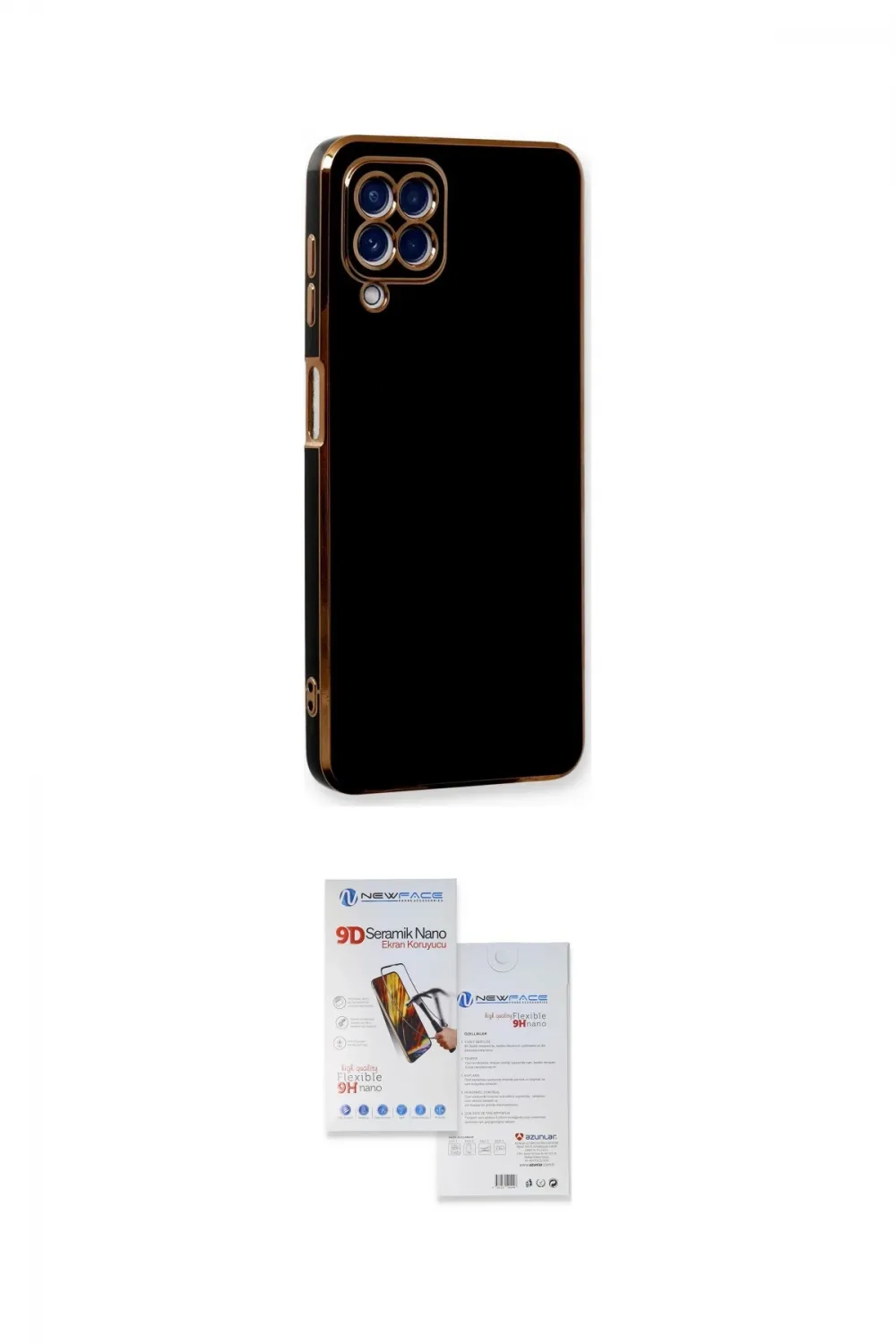 ieg™ Galaxy A22 Kılıf Yankı Serisi - Siyah Seramik Nano Ekran Koruyucu
