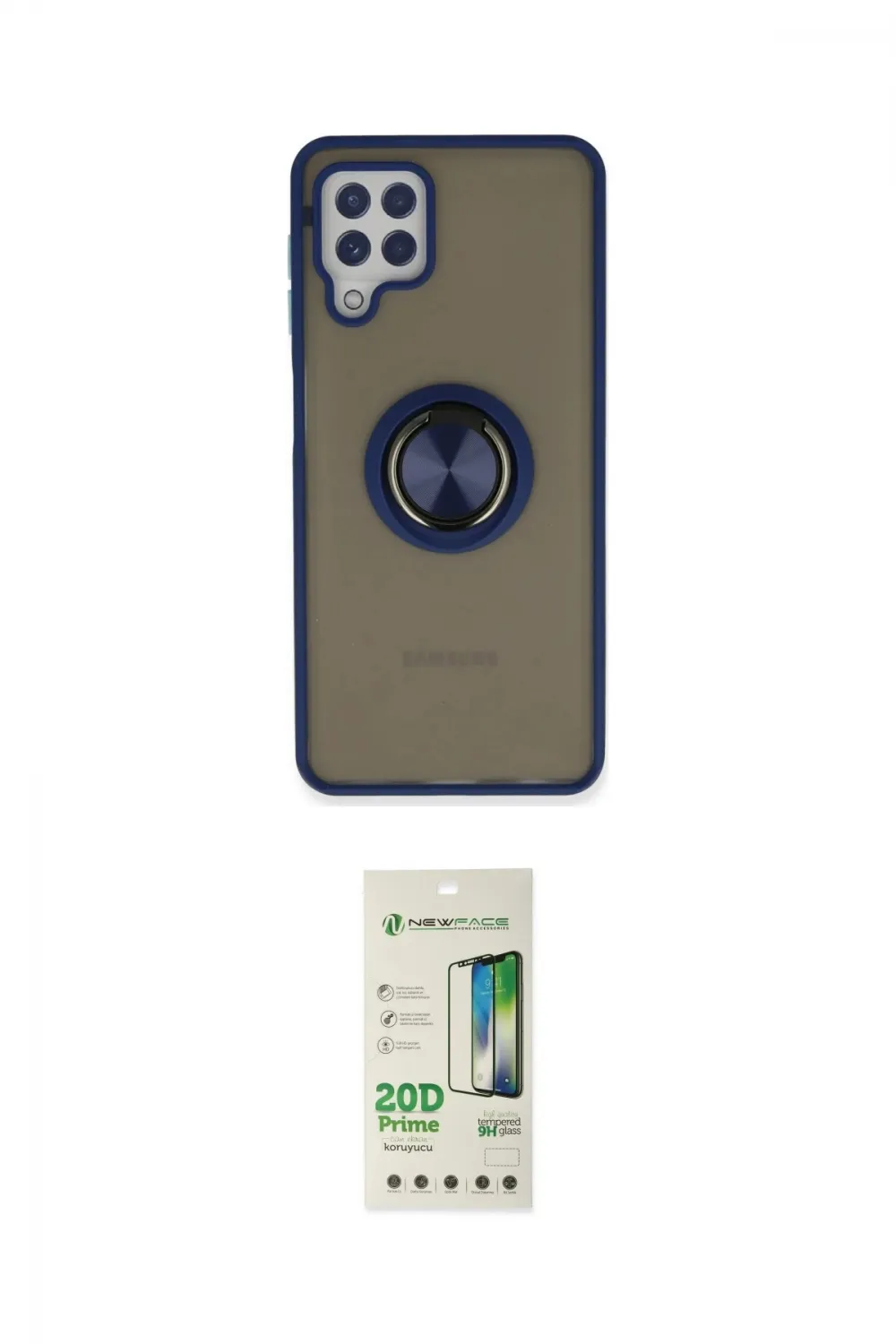 ieg™ Galaxy A22 Kılıf Yörünge Çizgi - Siyah 20D Premium Cam Ekran Koruyucu