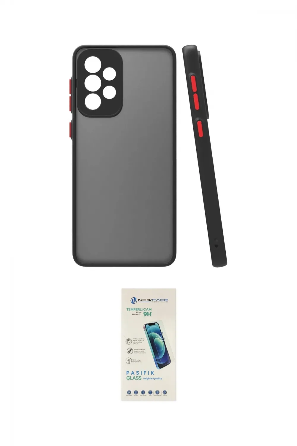 ieg™ Galaxy A23 4G Kılıf Ahenk Çizgi Serisi - Şeffaf Pasifik Cam Ekran Koruyucu