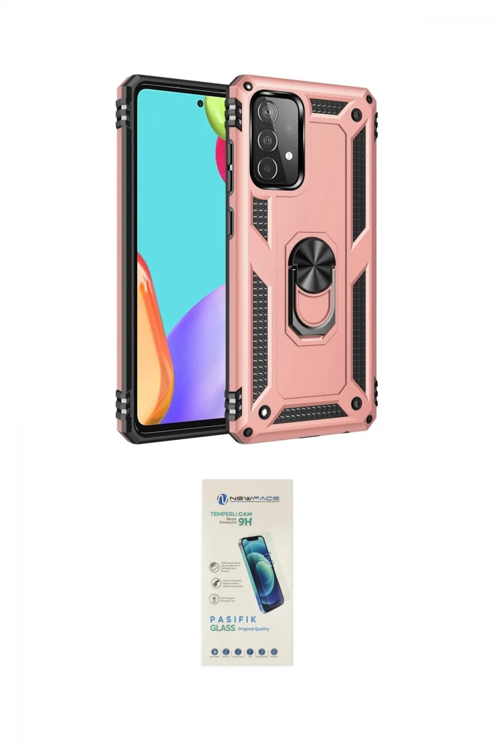 ieg™ Galaxy A23 4G Kılıf Ahenk Klasik Koleksiyonu - Şeffaf Pasifik Cam Ekran Koruyucu