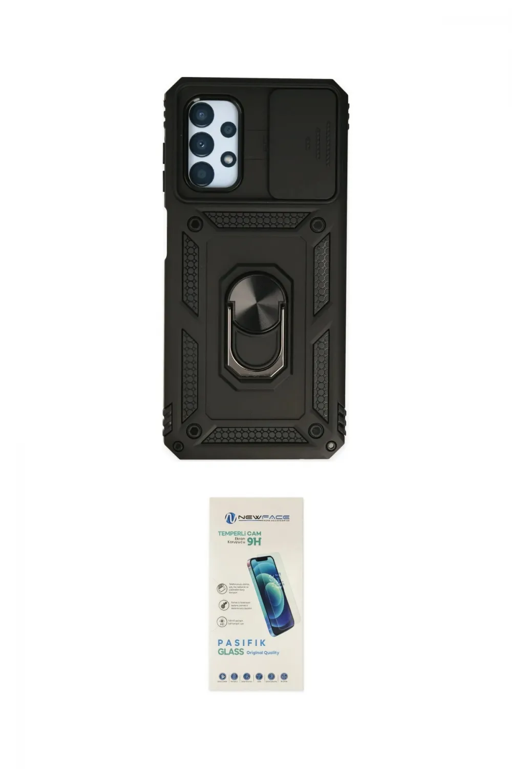 ieg™ Galaxy A23 4G Kılıf Ahenk Klasik - Şeffaf Pasifik Cam Ekran Koruyucu