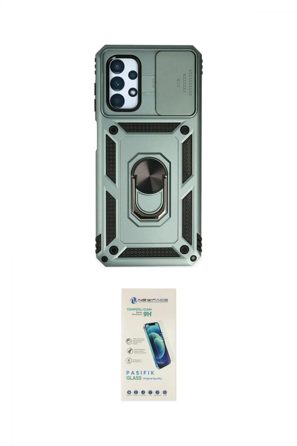 ieg™ Galaxy A23 4G Kılıf Ahenk Klasik - Şeffaf Pasifik Cam Ekran Koruyucu
