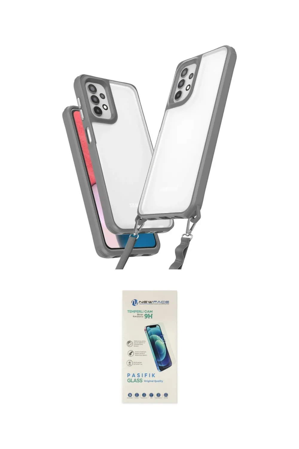 ieg™ Galaxy A23 4G Kılıf Ufuk Klasik - Şeffaf Pasifik Cam Ekran Koruyucu