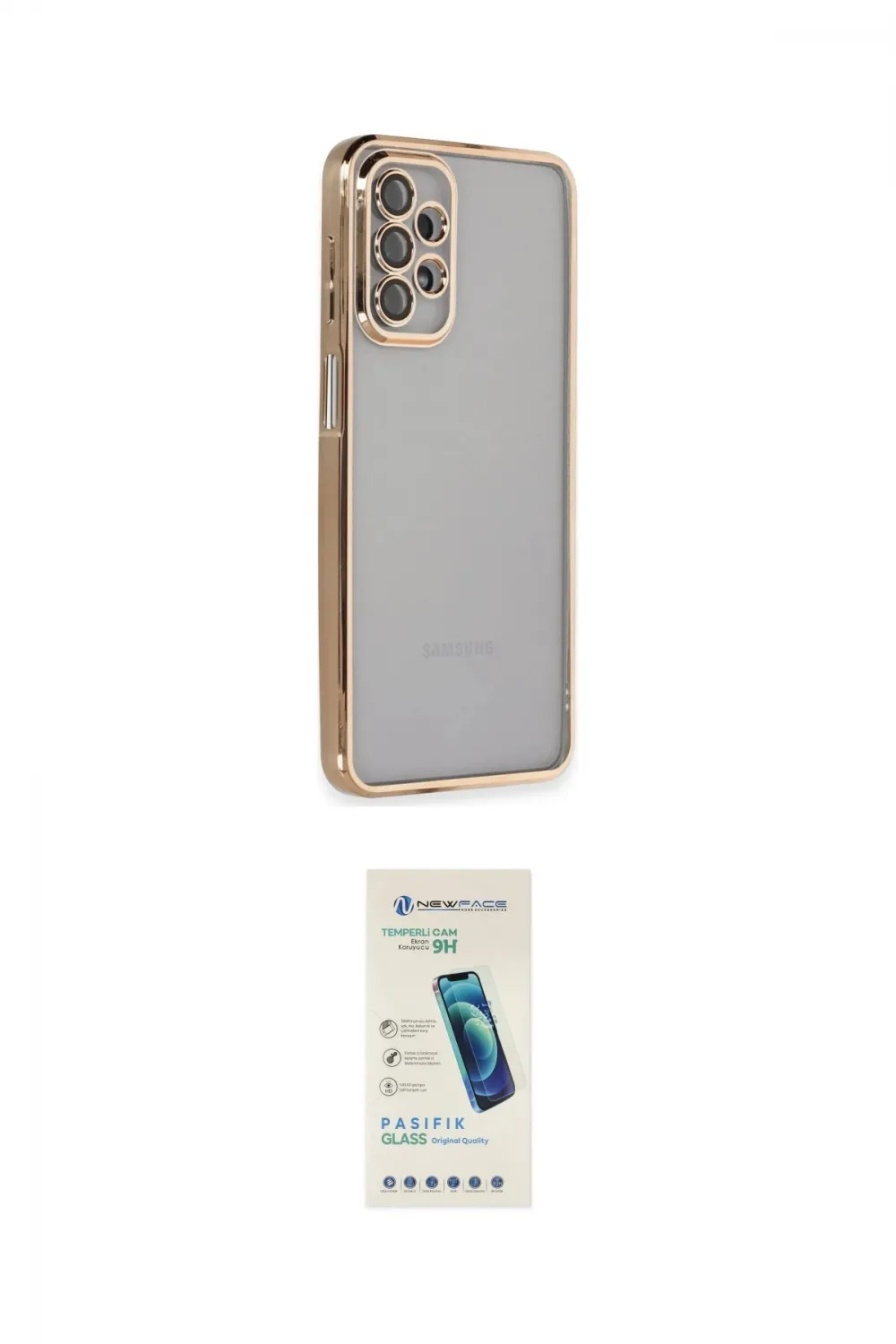 ieg™ Galaxy A23 4G Kılıf Vadi Minimal - Şeffaf Pasifik Cam Ekran Koruyucu