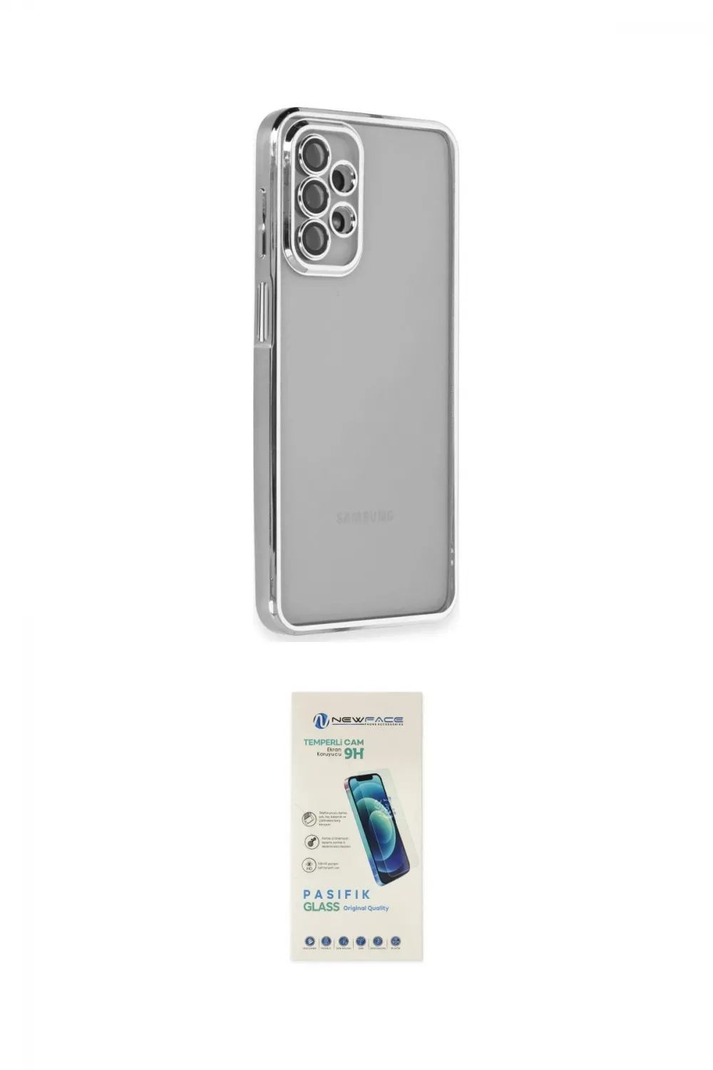 ieg™ Galaxy A23 4G Kılıf Vadi Minimal - Şeffaf Pasifik Cam Ekran Koruyucu