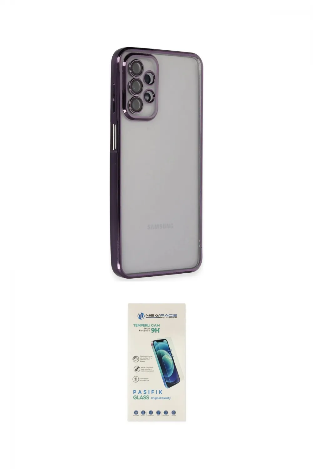 ieg™ Galaxy A23 4G Kılıf Vadi Minimal - Şeffaf Pasifik Cam Ekran Koruyucu