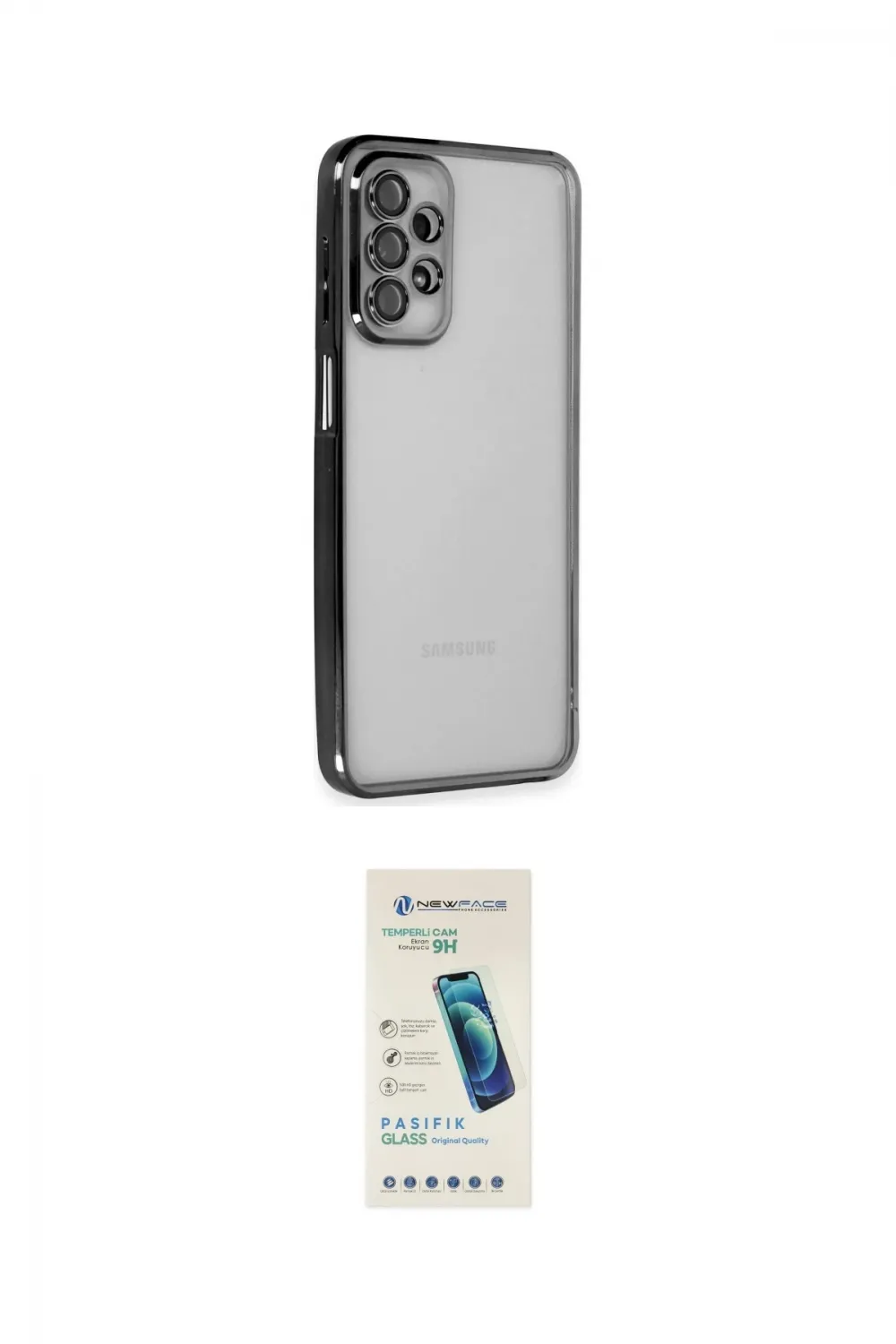 ieg™ Galaxy A23 4G Kılıf Vadi Minimal - Şeffaf Pasifik Cam Ekran Koruyucu