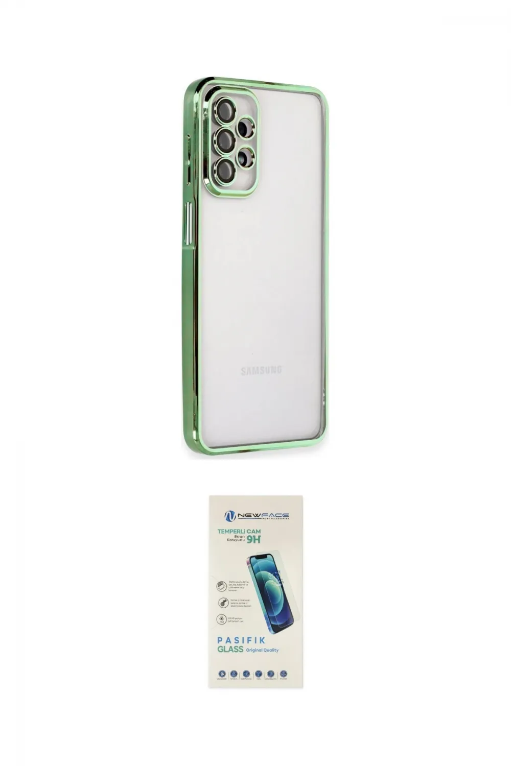 ieg™ Galaxy A23 4G Kılıf Vadi Minimal - Şeffaf Pasifik Cam Ekran Koruyucu