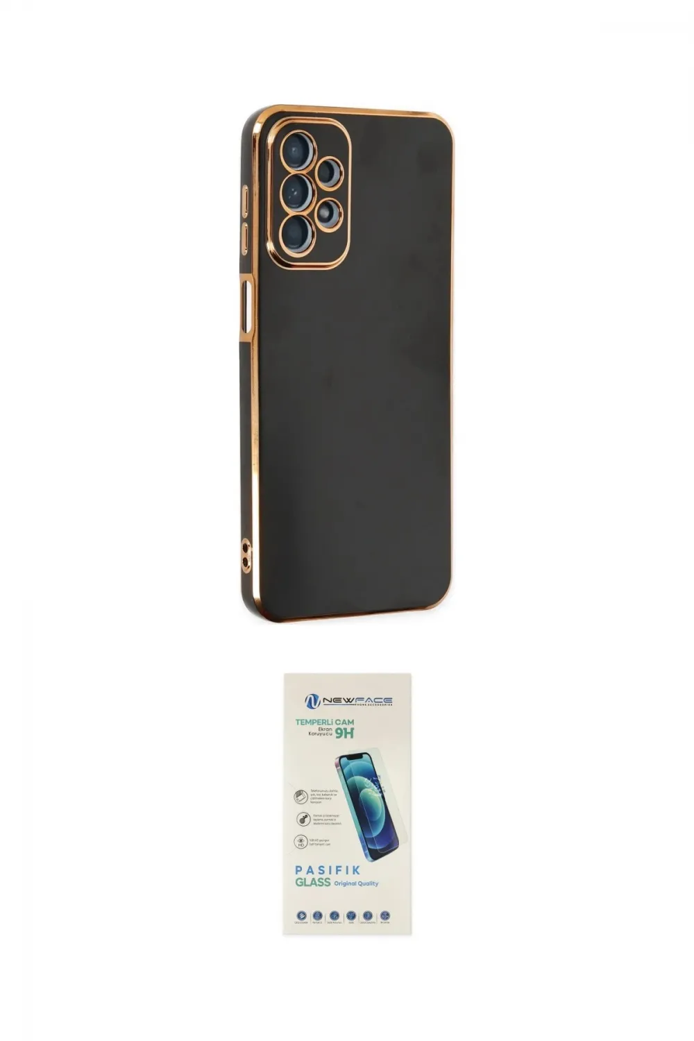 ieg™ Galaxy A23 4G Kılıf Yankı Serisi - Şeffaf Pasifik Cam Ekran Koruyucu