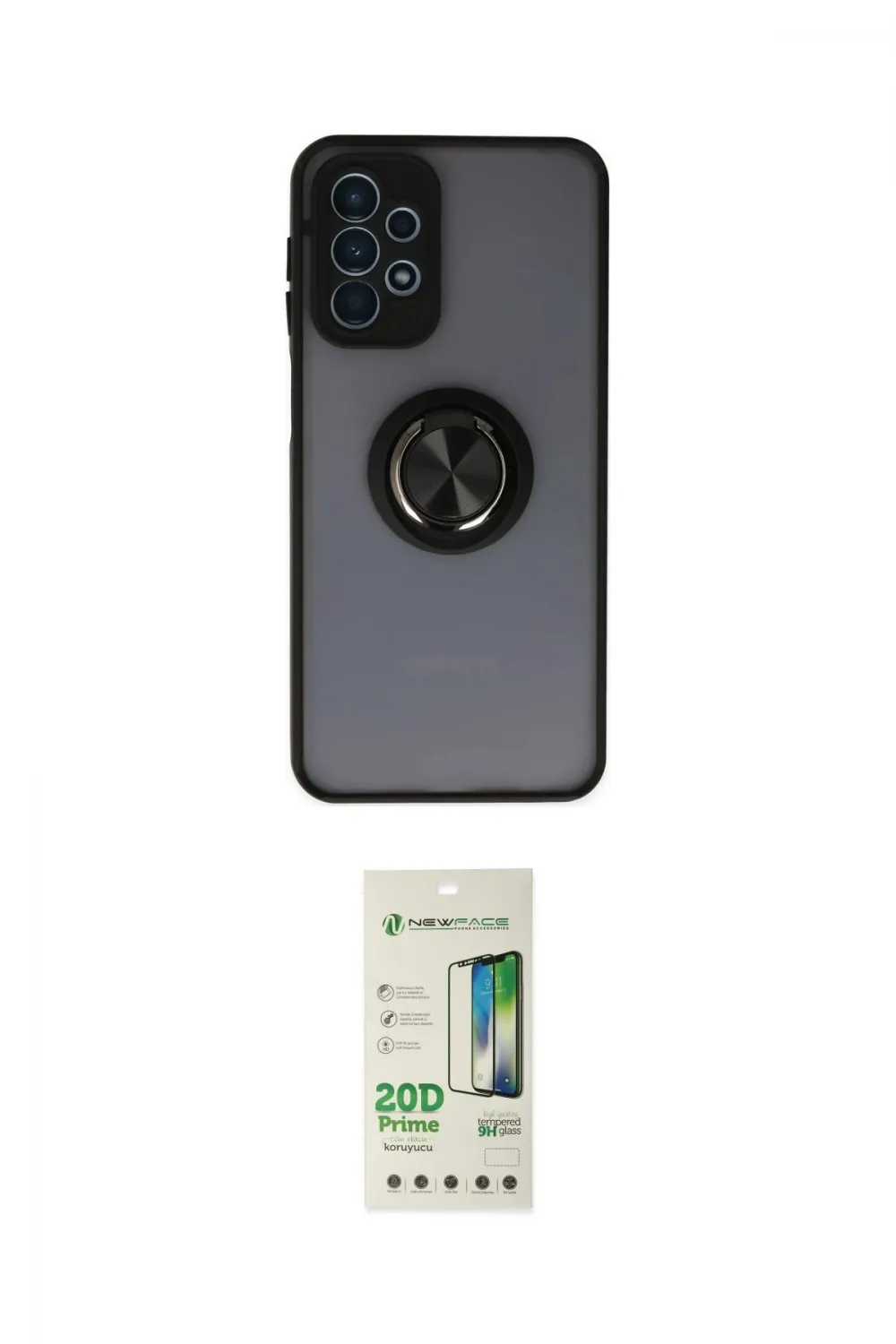 ieg™ Galaxy A23 4G Kılıf Yörünge Çizgi - Siyah 20D Premium Cam Ekran Koruyucu