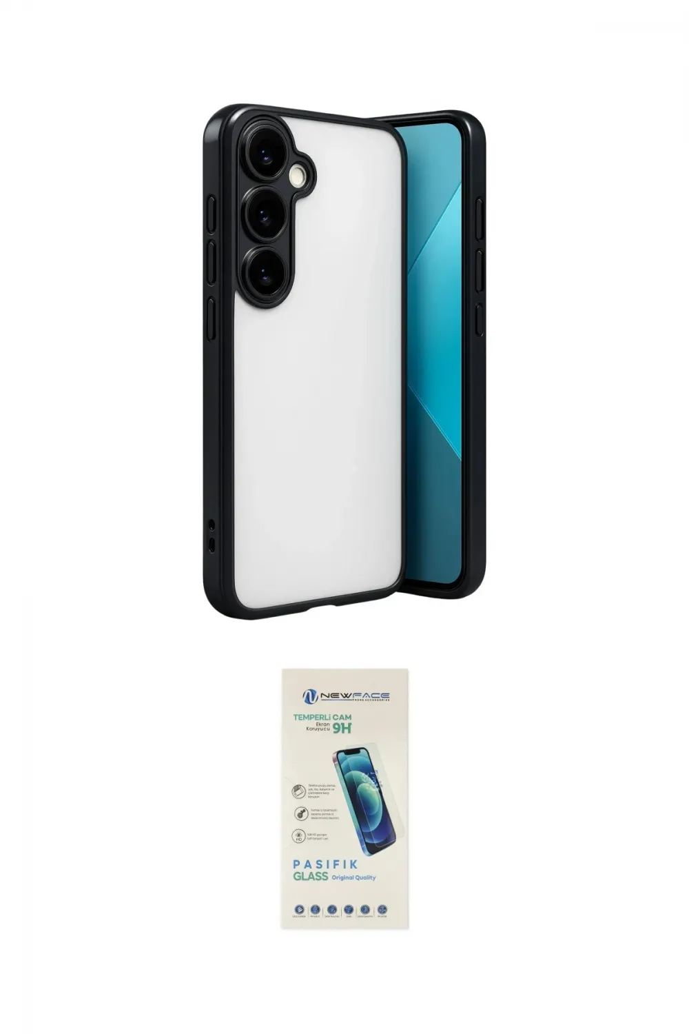 ieg™ Galaxy A24 4G Kılıf Vadi Minimal - Şeffaf Pasifik Cam Ekran Koruyucu