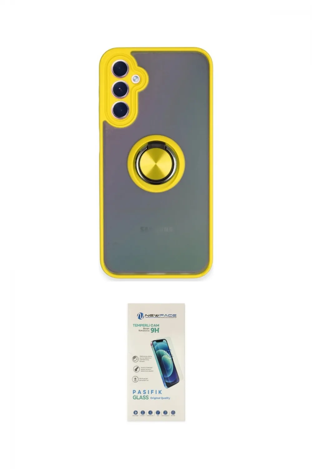 ieg™ Galaxy A24 4G Kılıf Yörünge Çizgi - Şeffaf Pasifik Cam Ekran Koruyucu