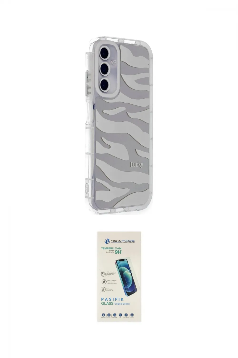 ieg™ Galaxy A25 5G Kılıf Ahenk Modern Serisi - Şeffaf Pasifik Cam Ekran Koruyucu