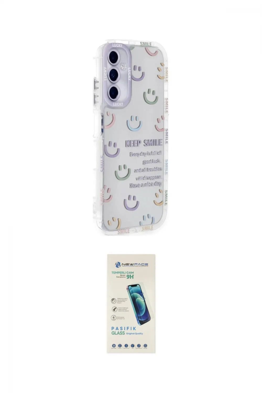 ieg™ Galaxy A25 5G Kılıf Ahenk Modern Serisi - Şeffaf Pasifik Cam Ekran Koruyucu