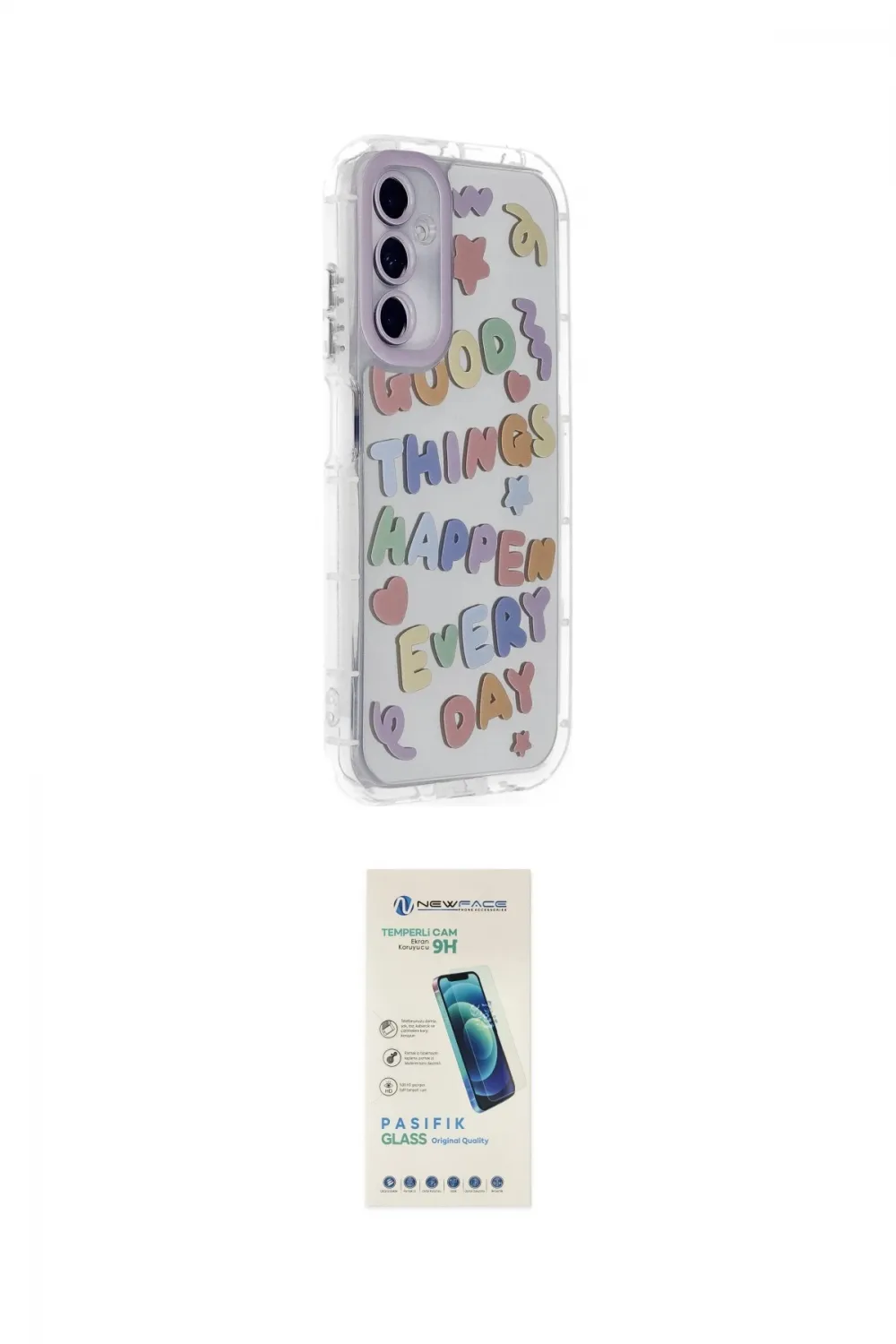 ieg™ Galaxy A25 5G Kılıf Ahenk Modern Serisi - Şeffaf Pasifik Cam Ekran Koruyucu