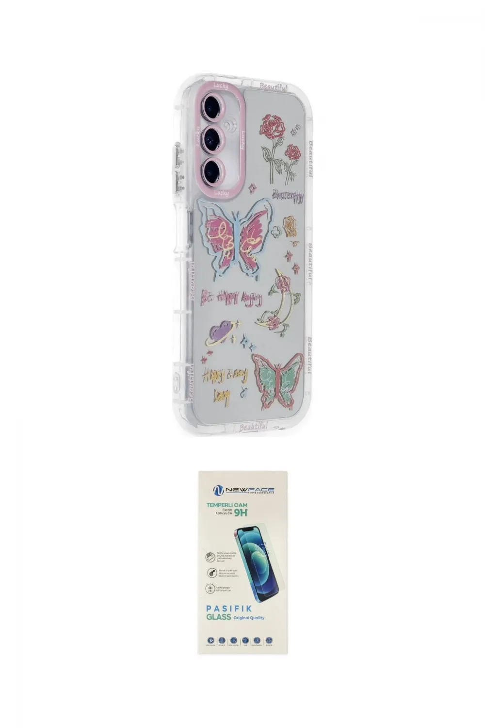 ieg™ Galaxy A25 5G Kılıf Ahenk Modern Serisi - Şeffaf Pasifik Cam Ekran Koruyucu